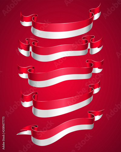 Ribbon Banner for indonesia independence day