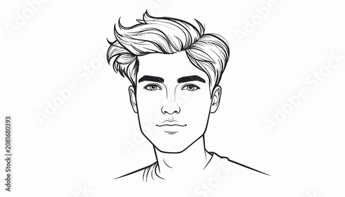 Young man with stylish haircut portrait.
