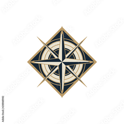 Flat design compass rose vector icon