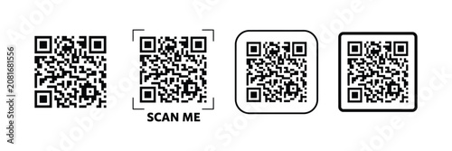 Photos Scan me QR code icon vector illustration fake QR code template design for digita