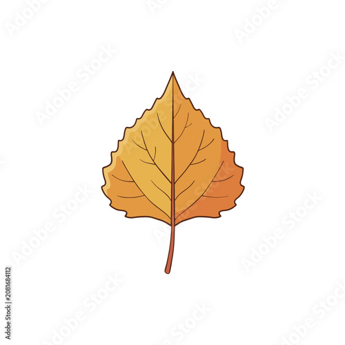 Poplar Leaf Autumn Vector Illustration