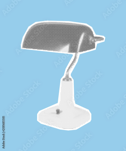 Fotografija Classic gooseneck desk lamp for an office or study table, illustrated with retro