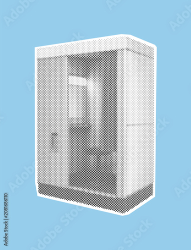 Fotografía Classic photobooth for taking instant pictures and fun self-portraits, rendered