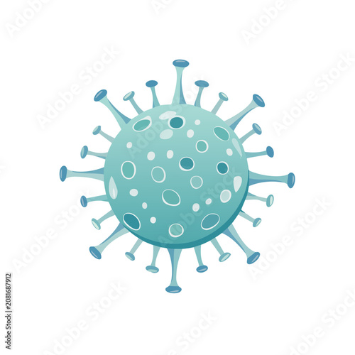 Flat illustration of a virus with spikes