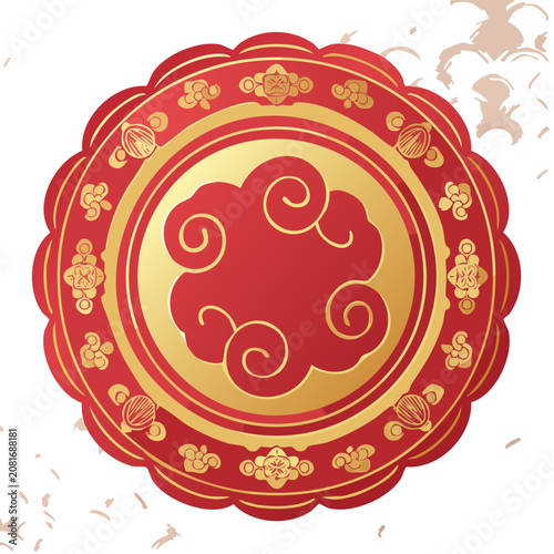 Traditional Chinese Lantern with Cloud and Floral Patterns