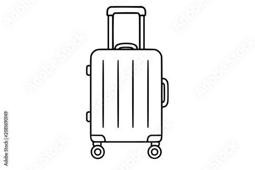 Foto Rolling suitcase vector icon, sleek outline illustration of carry-on luggage wit