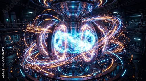 Nuclear Fusion Reactor Core with Plasma Arcs and Magnetic Confinement