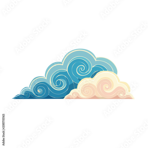 Stylized Clouds Vector Art