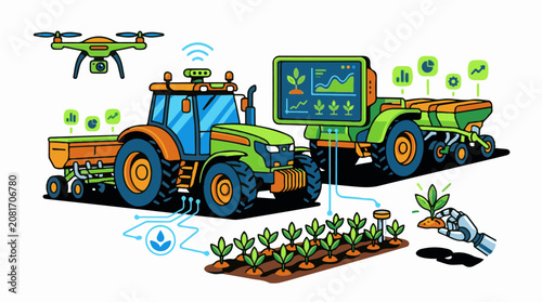 Modern Agricultural Technology and Farm Equipment.