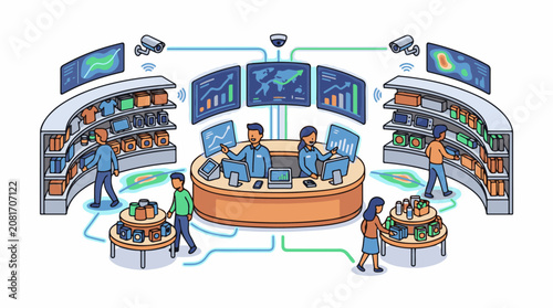 Surveillance system monitoring retail environment and customer activity