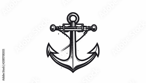 Black and white anchor symbol.