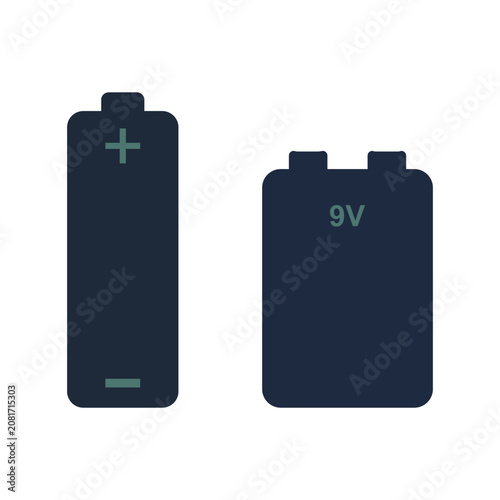 Flat design battery types e-waste vector template