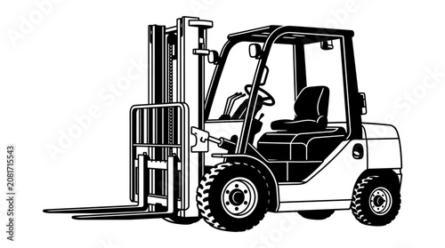 Industrial vehicle for lifting and moving heavy objects