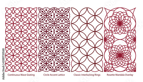 Bild auf Leinwand Geometric laser cut grille panel vector templates