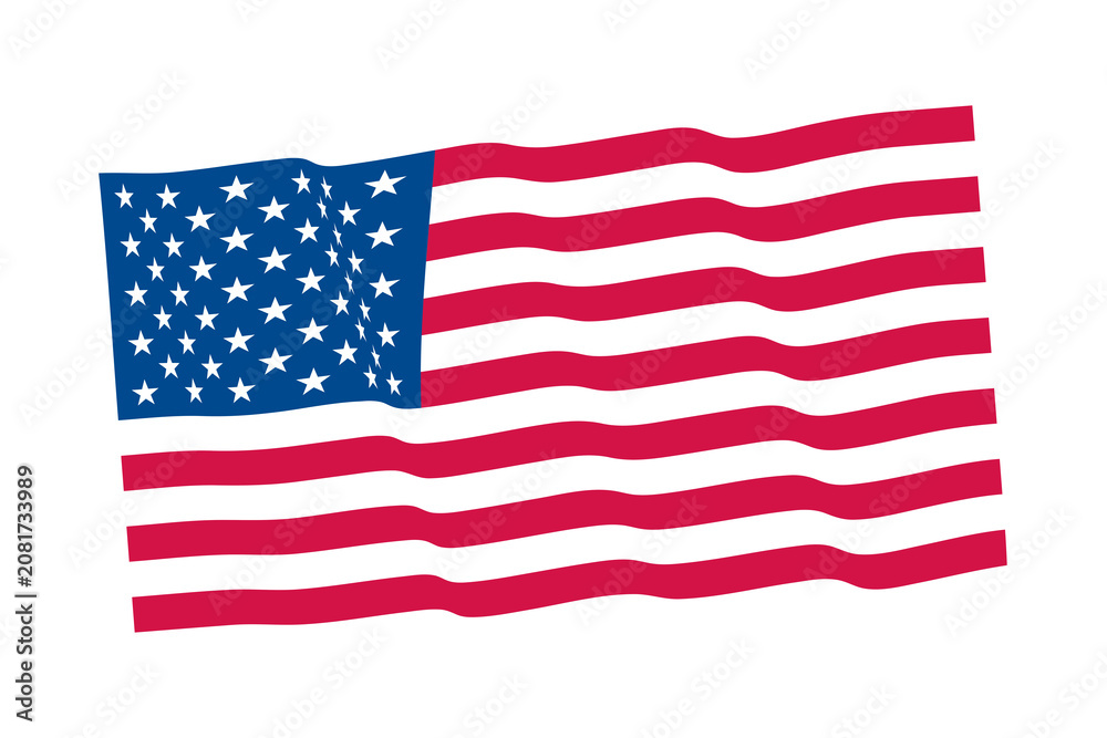 Fototapeta premium American flag waving on transparent background
