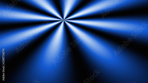 фотографія Blue radial light rays emanating from a central point on a dark gradient backgro