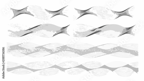Photos Gray wave patterns with varying densities a set of four repeating linear designs