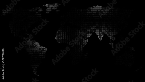 Global digital world Map grid dot abstract background