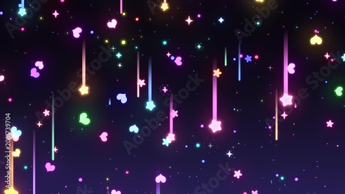 Glowing stars falling on dark background animation. (loop)