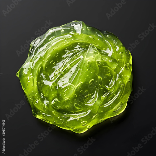 Gelatinous Lime Green Color Depositing Hair Mask Swatch on Charcoal Sheet