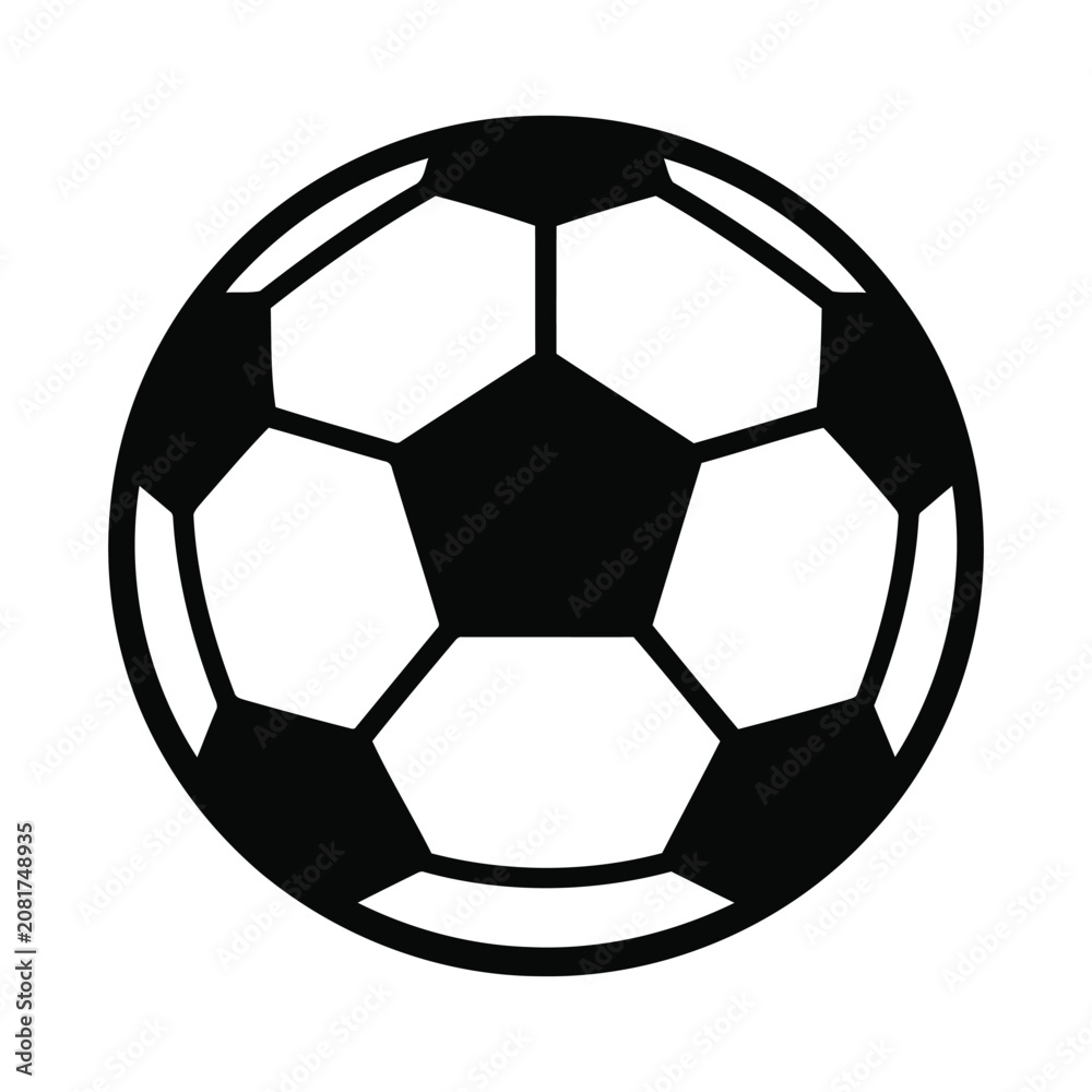 Fototapeta premium Minimalist Soccer Ball Vector Icon