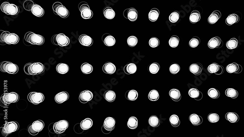 A high-quality motion graphics background featuring an animated grid of white circles shifting on a black background
