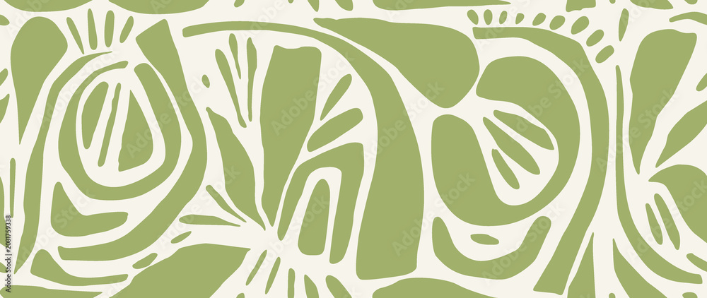 Seamless background. Minimalistic abstract pattern of various shapes. Modern pattern on a light background. Perfect for textile design, screensavers, covers, cards, invitations and posters.