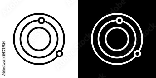 Φωτογραφία Atom Structure Line Icon Set
