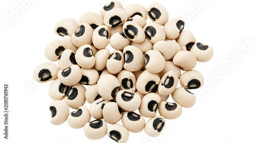 Canvas-taulu Pile of uncooked black-eyed peas, isolated on transparent background