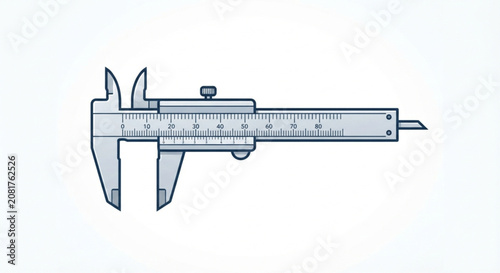 Bild auf Leinwand Vernier Caliper Precision Measurement Tool Illustration vector
