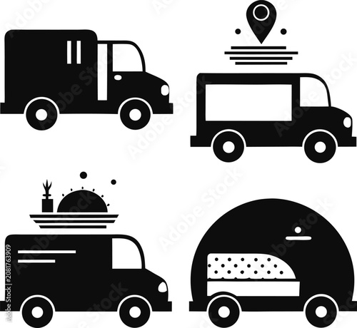 transportation icons set