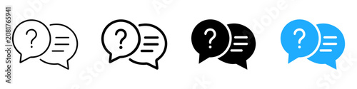 Icons Chat bubble, user chat, chat question, support message vector illustration