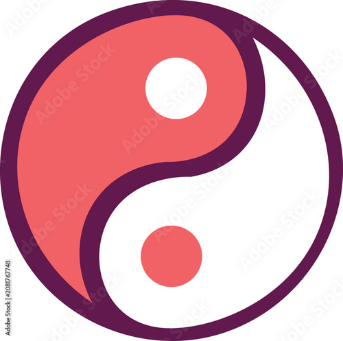 Modern trendy colorful yinyang balance icon isolated on white background
