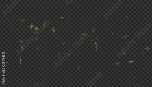 Golden glitter dust floating vector illustration