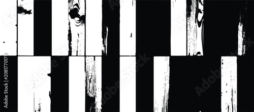 Distressed grunge stripe pattern with bold black vertical bars and heavy weathered texture for urban aesthetic design.