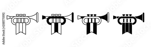 Fotografie Celebrating Bastille Day with Festive Trumpets and Banners.