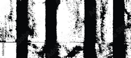 Distressed grunge stripe pattern with bold black vertical bars and heavy weathered texture for urban aesthetic design.