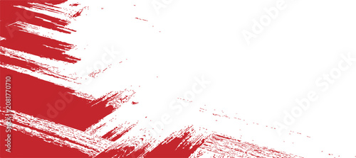 Abstract red brush stroke texture on a clean white background for artistic creative projects and design overlays.