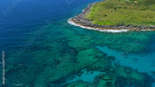 Aerial view of kenting national park and beautiful coastline , Taiwan