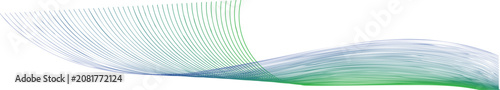 Abstract colorful green lines on a white background. Futuristic colorful blend wave lines on transparent background