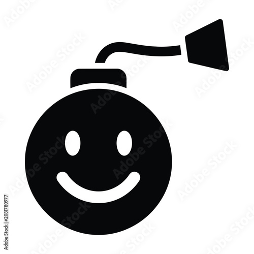 Photos Smiling bomb with fuse and detonator on white background