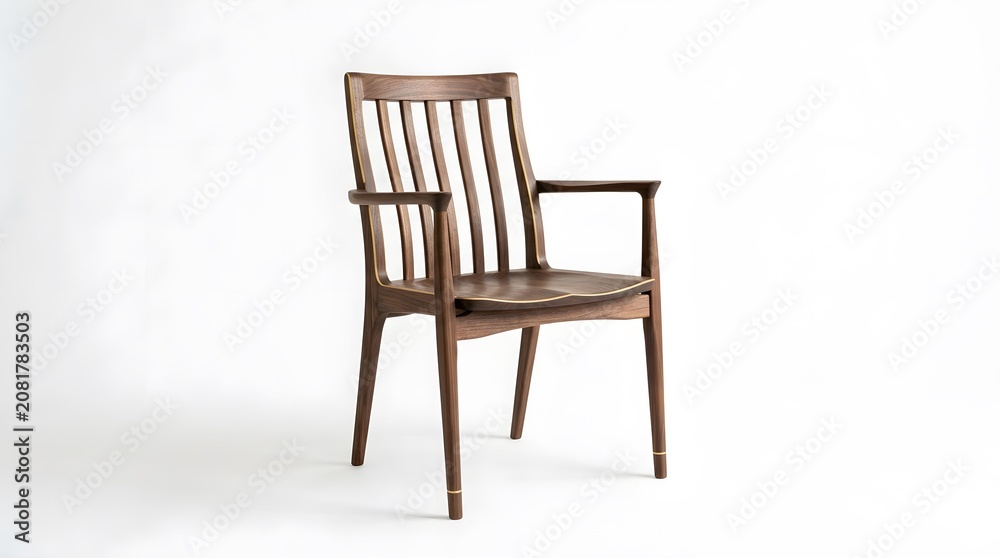 Obraz premium Classic Wooden Chair Isolated on White Background for Classroom, Office and Interior Furniture Concept