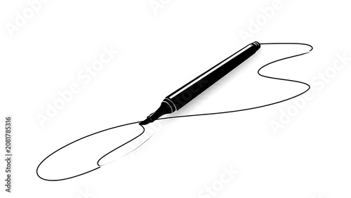 Black ink pen drawing on white background.