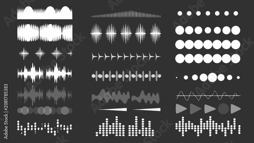 Tableau sur toile Audio Waveform Variations Collection A Comprehensive Set Of Vector Sound Visuali