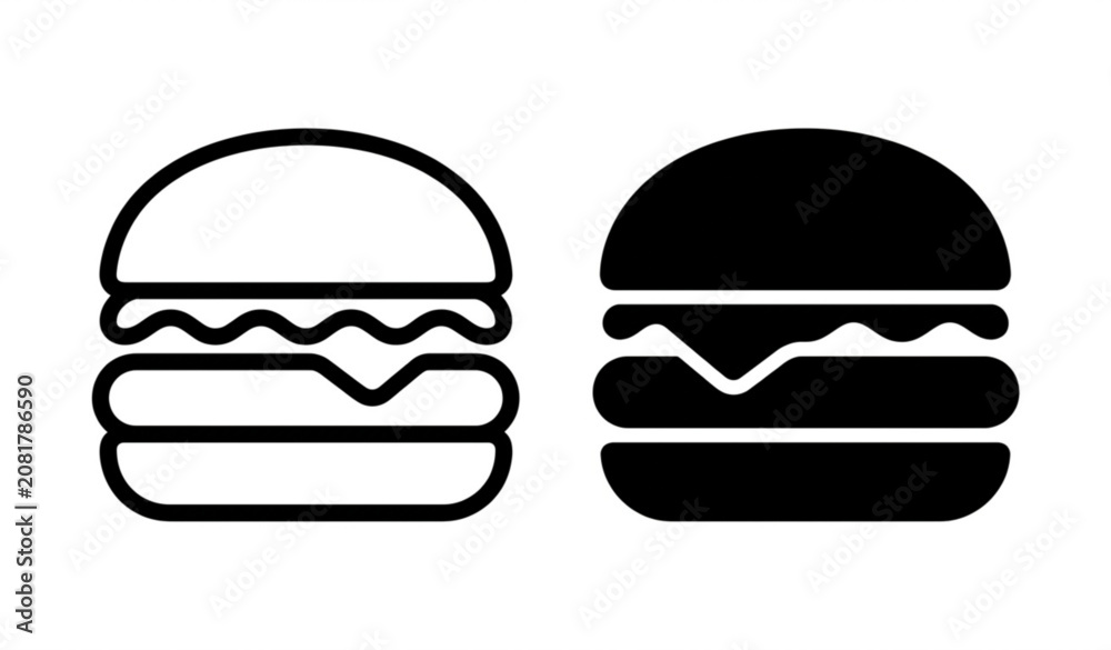 Fototapeta premium Hamburger Icon Set