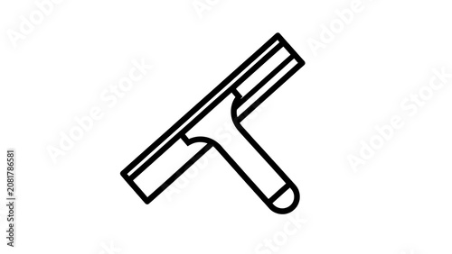 Black squeegee tool icon on white background.
