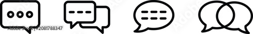 Chat icon featuring comment bubbles, messaging symbols, conversation elements, communication tools, and user interaction, vector illustration.
