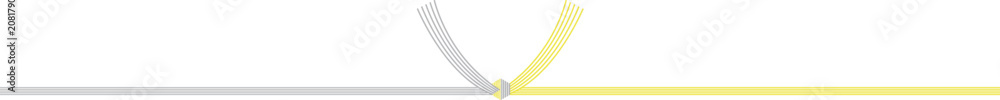 Fototapeta premium Yellow and White Musubikiri Knot – Japanese Noshi Paper Template
