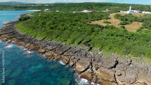 Aerial view of kenting national park and beautiful coastline , Taiwan