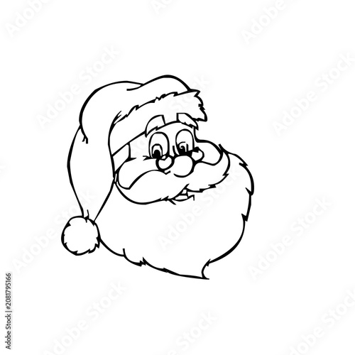 Bild auf Leinwand Santa claus head line art drawing